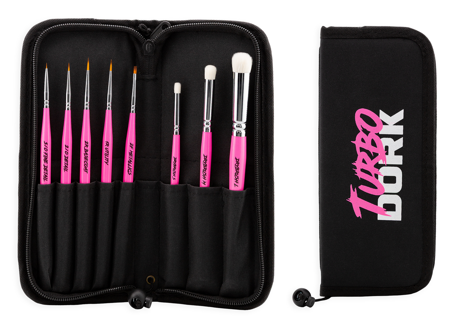 Fauxlinsky Paint Brush Set w/ Stand Case (8 Brushes)