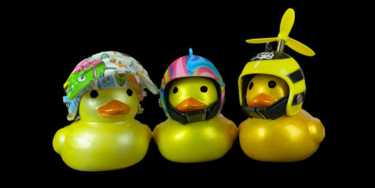 rubber ducks in shades of yellow