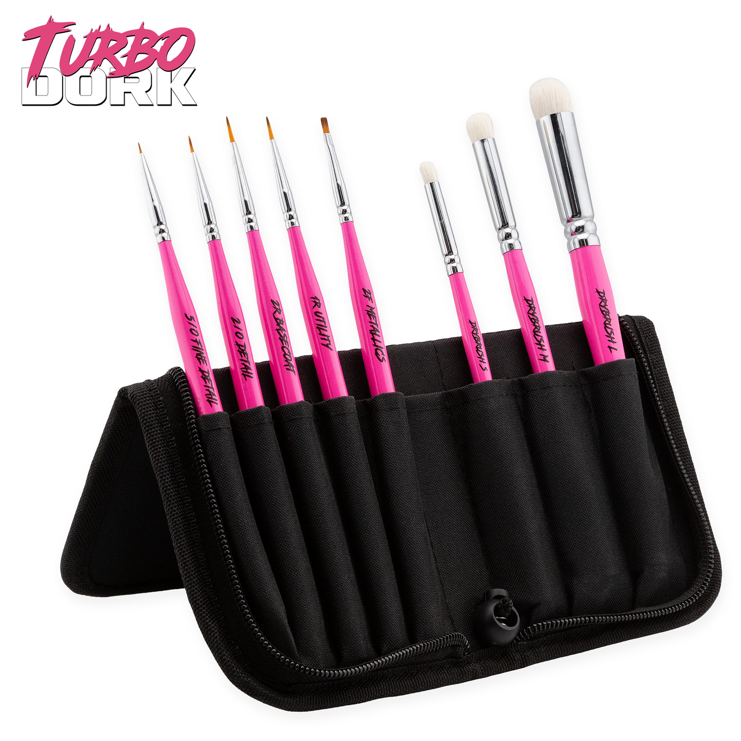 Fauxlinsky Paint Brush Set w/ Stand Case (8 Brushes)