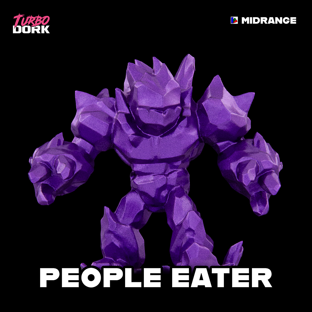 model painted with purple metallic paint (People Eater)