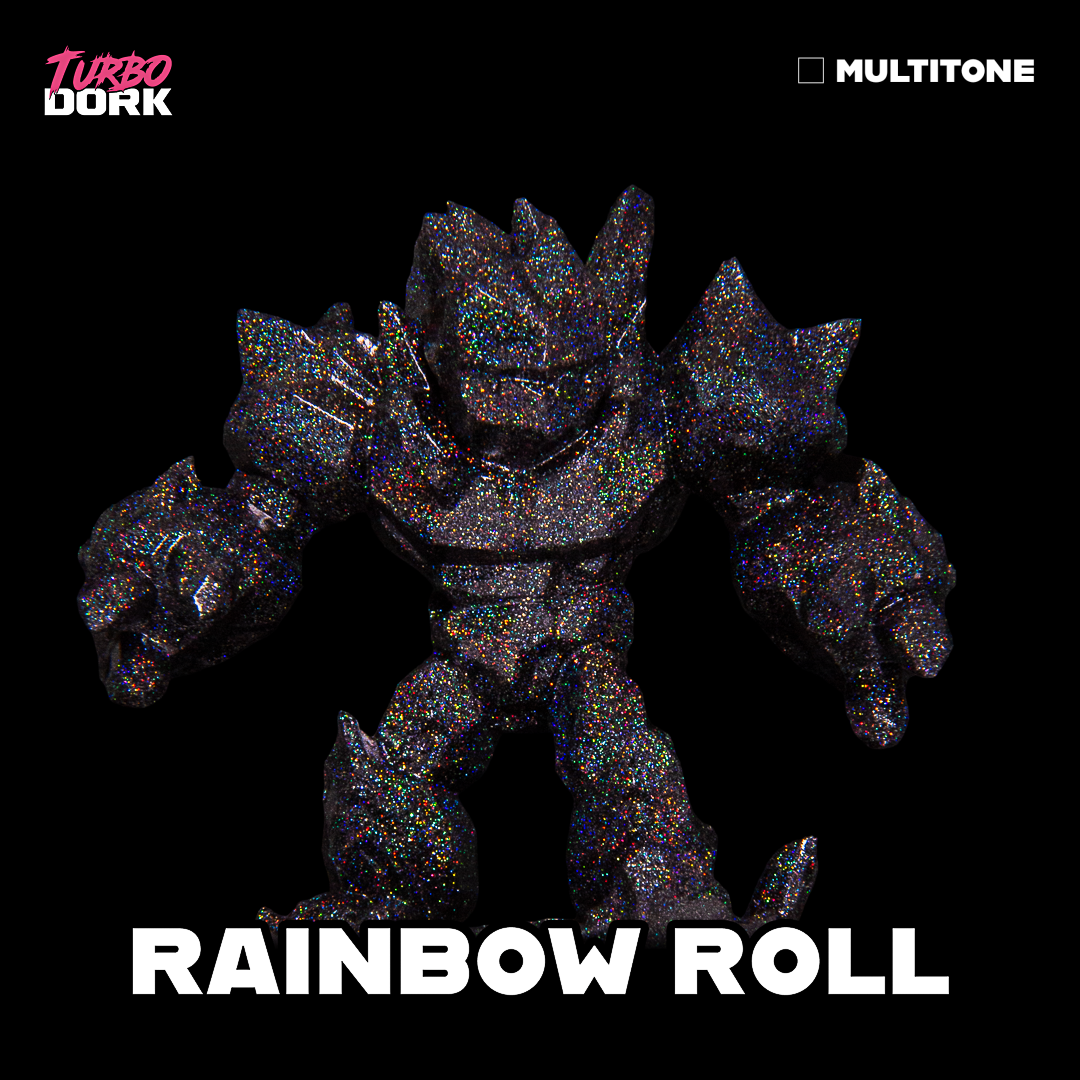 model painted with sparkle rainbow effect turboshift paint (Rainbow Roll)
