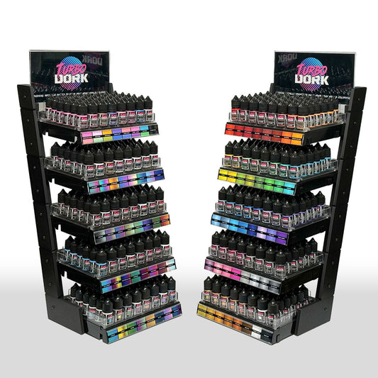 racks with entire line of paint