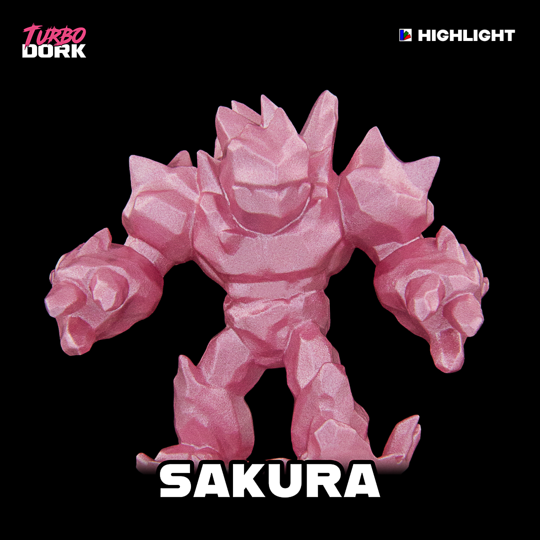 model painted with strong pink metallic paint (Sakura)