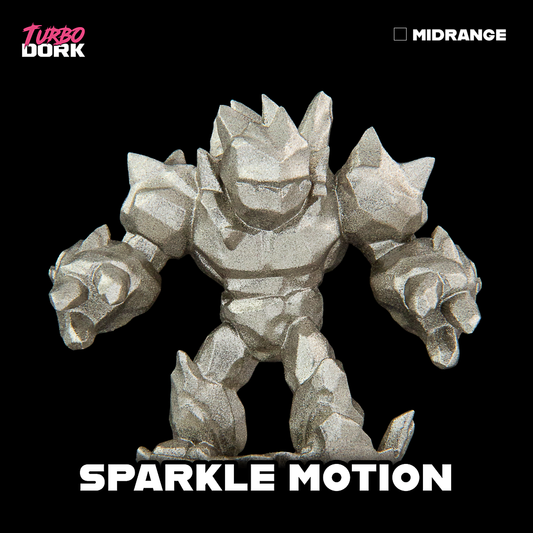 model painted with light grey silver sparkle effect metallic paint (Sparkle Motion)