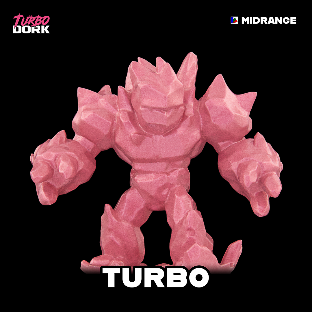 model painted with purplish pink metallic paint (Turbo)