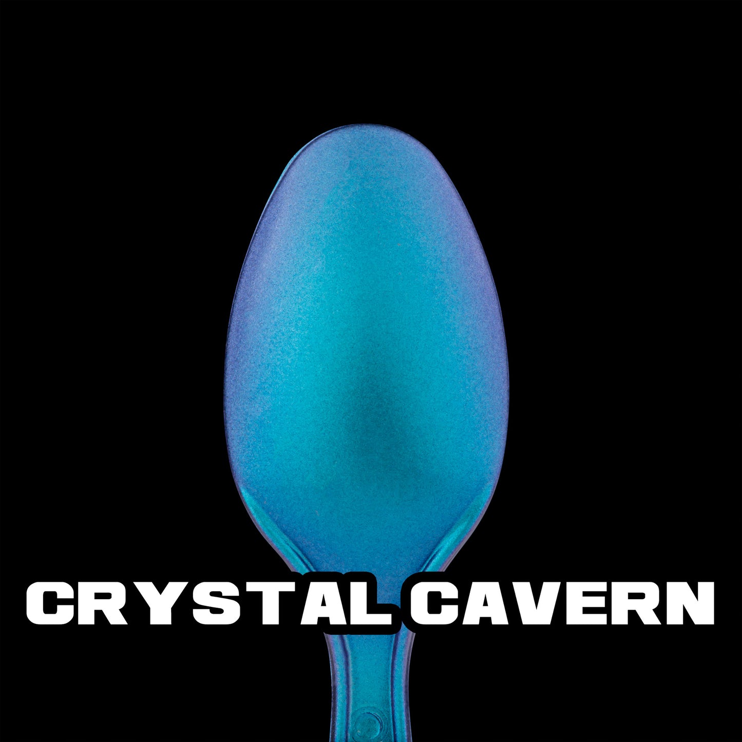 spoon with light blue and purple turboshift paint (Crystal Cavern)