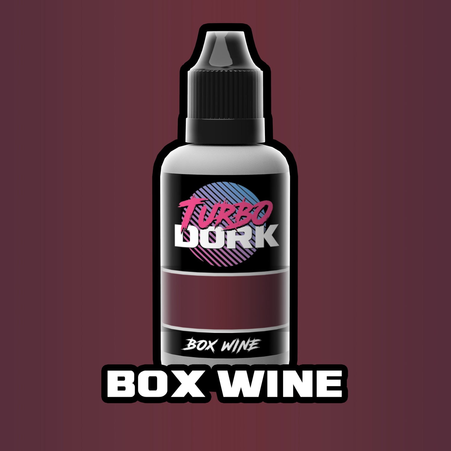 bottle of burgundy-colored metallic paint (Box Wine)