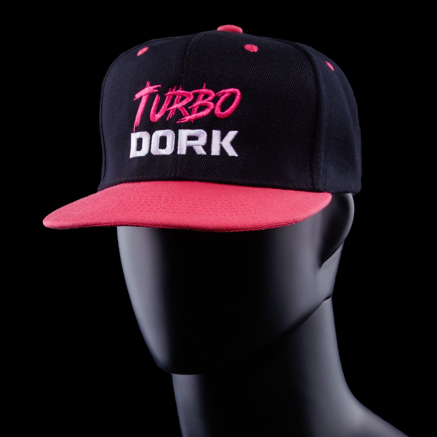 Turbo Dork logo standard pink hat - front