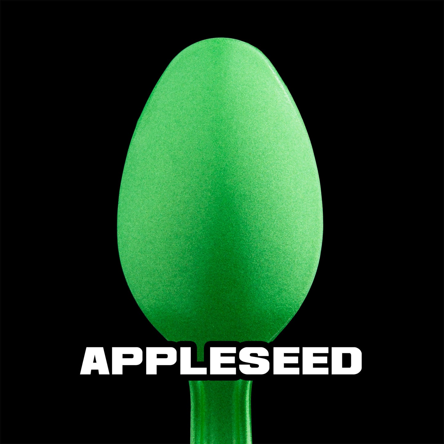 spoon with bright green metallic paint (Apple Seed)