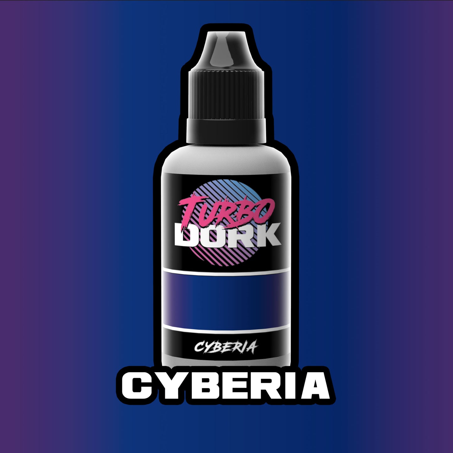 bottle of dark blue and purple turboshift paint (Cyberia)