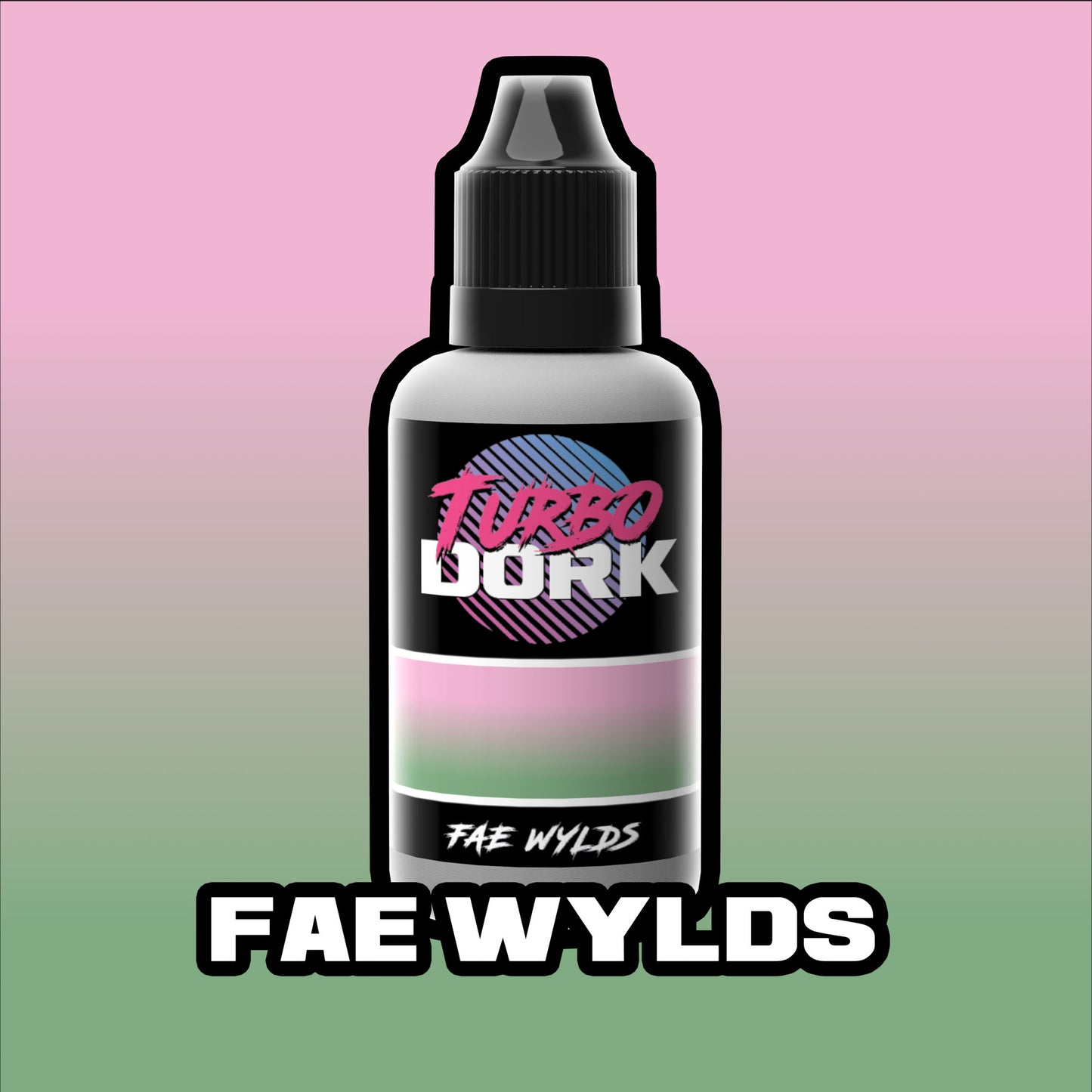 bottle of pink and green zenishift paint (Fae Wylds)
