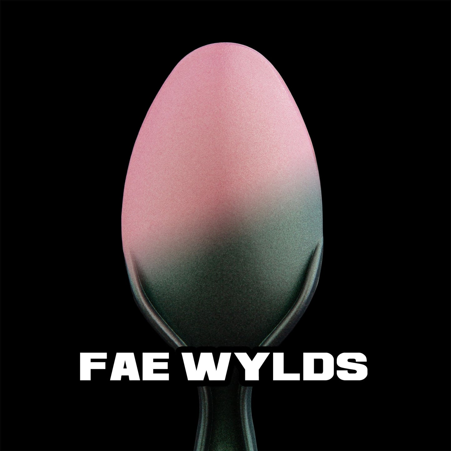 spoon with pink and green zenishift paint (Fae Wylds)