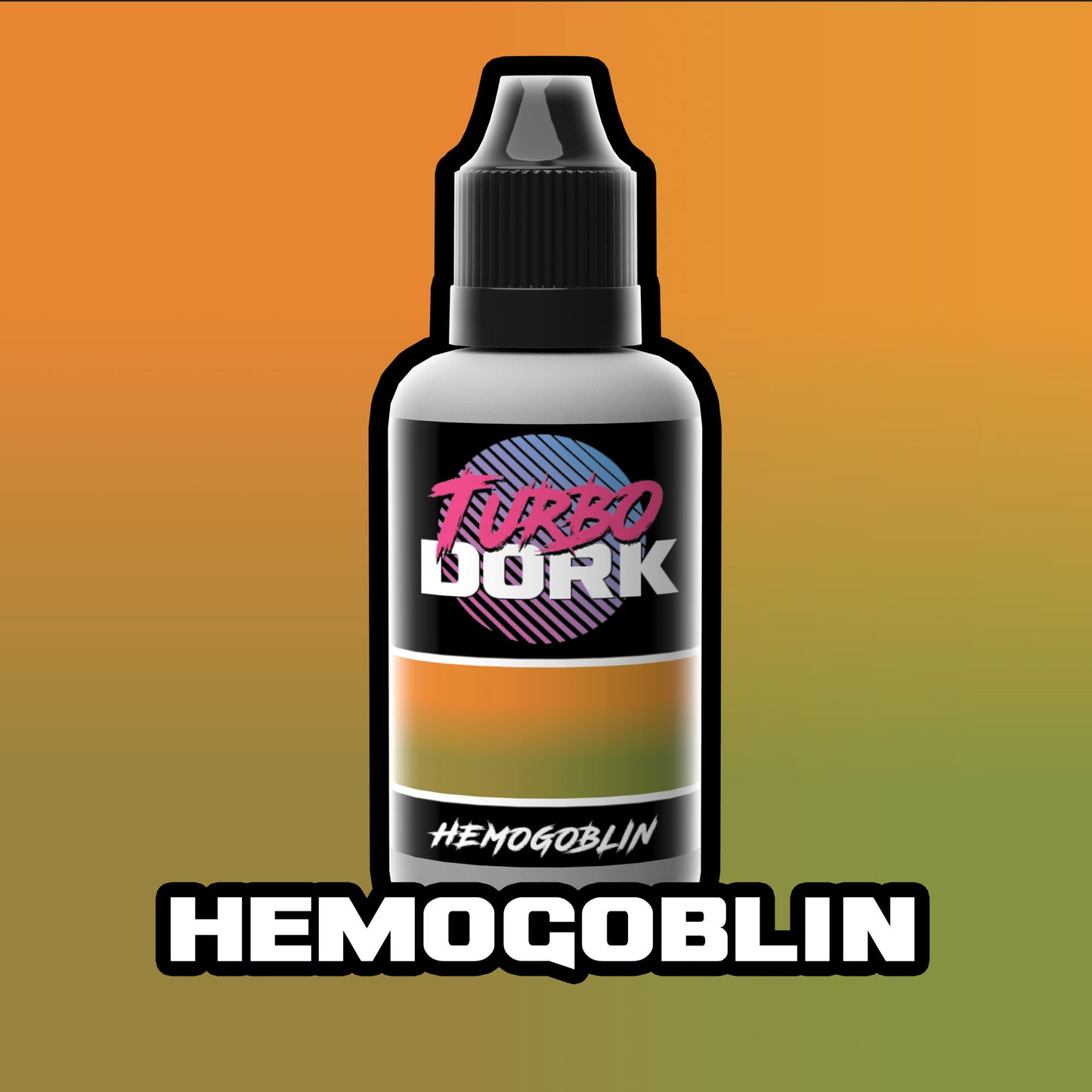 bottle of green and orange turboshift paint (Hemogoblin)