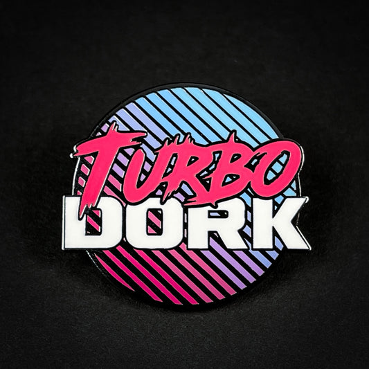 Turbo Dork logo enamel pin