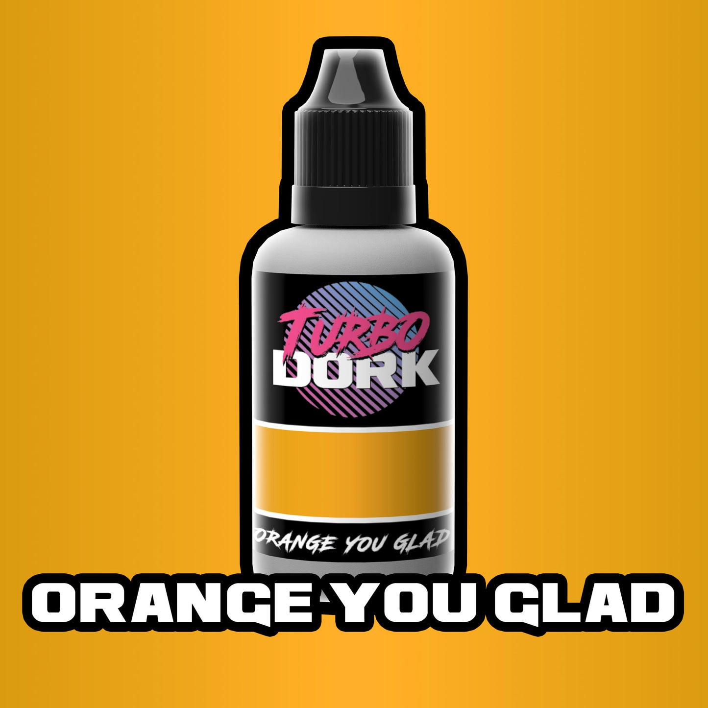 bottle of medium orange metallic paint (Orange You Glad)