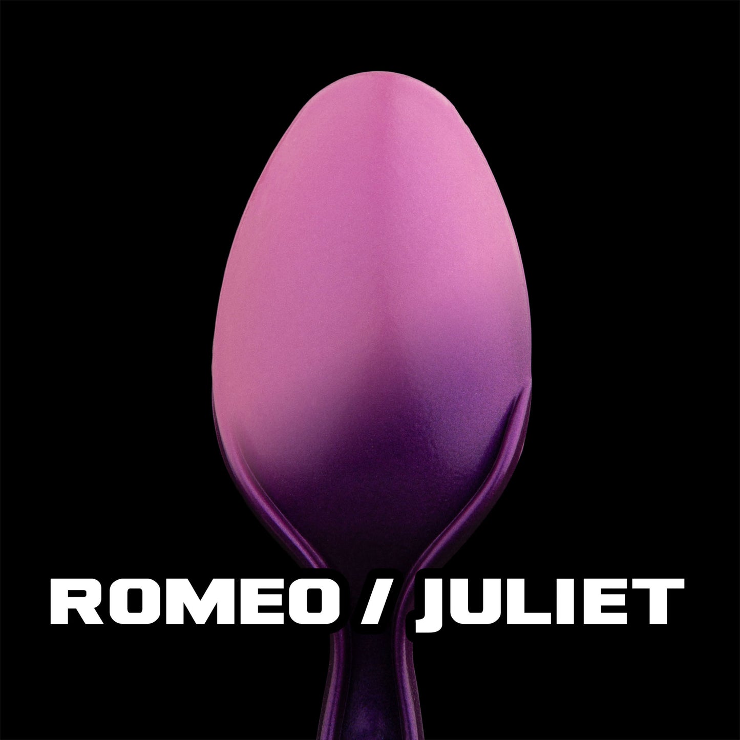 spoon with pink and purple zenishift paint (Romeo + Juliet)