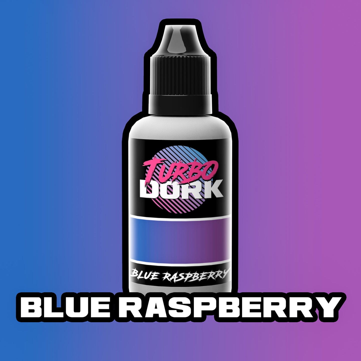 bottle of medium blue and purple turboshift paint (Blue Raspberry)