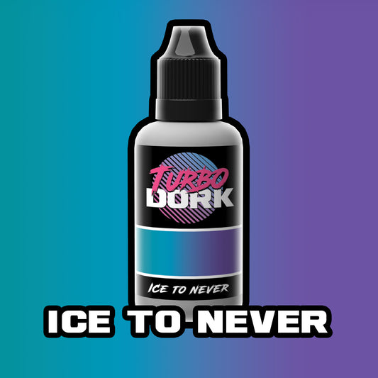 bottle of turquoise and purple turboshift paint (Ice to Never)