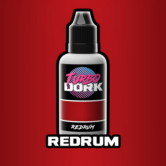 bottle of medium red metallic paint (Redrum)