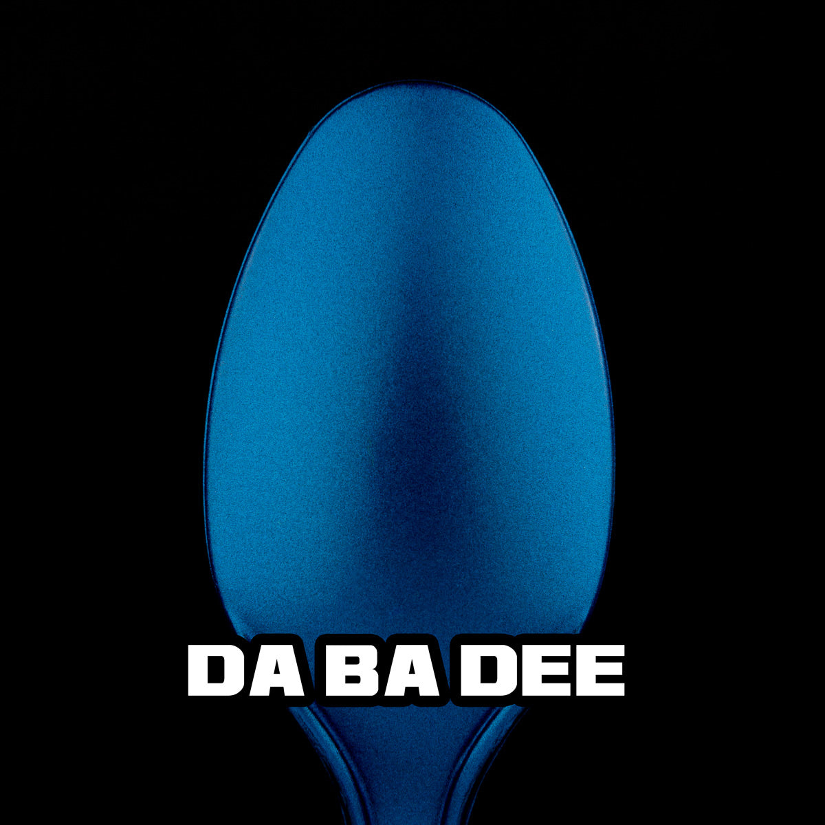 spoon with medium blue metallic paint (Da Ba Dee)