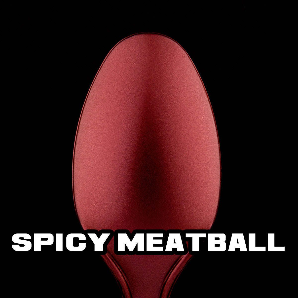 spoon with red metallic paint (Spicy Meatball)